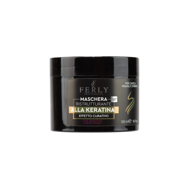 Maschera Capelli Ristrutturante alla Keratina Ferly Professional - Forza e Lucentezza per Capelli Sfibrati