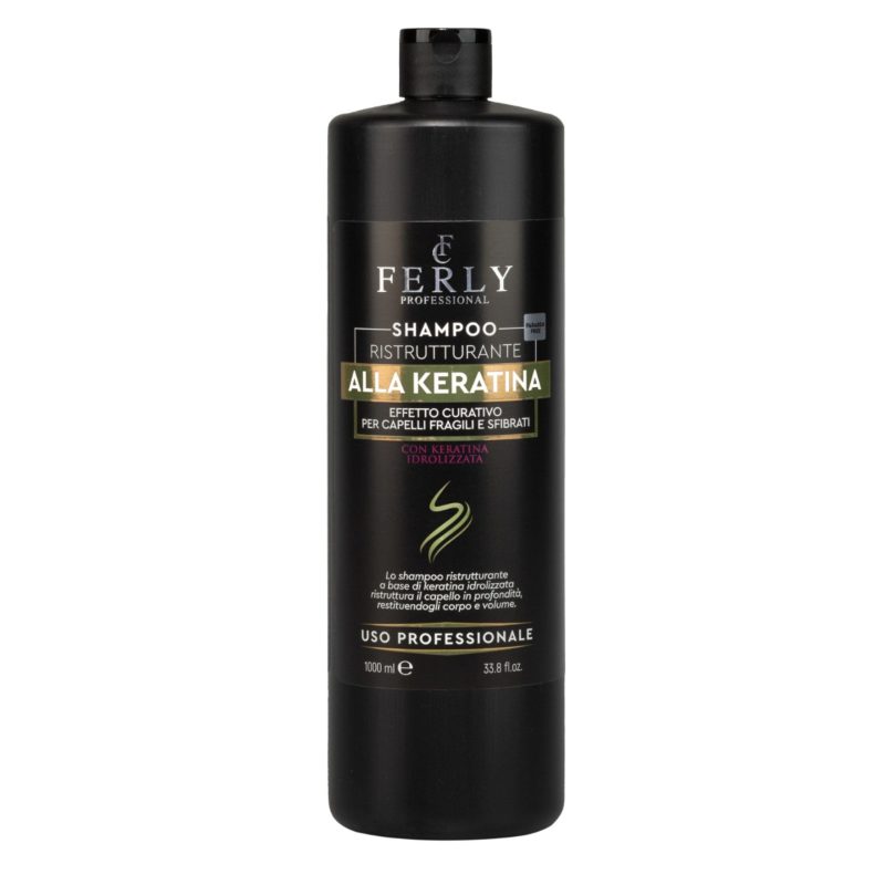 Shampoo Ristrutturante alla Keratina Ferly Professional - Corpo e Volume per Capelli Fragili